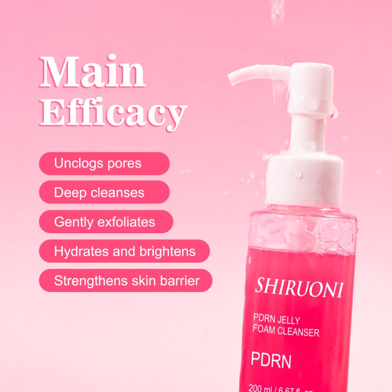 Custom Pdrn Jelly Cleanser Smaller Pores Remove Makeup Anti Acne Foaming Whitening Face Cleansing Gel for Men Women