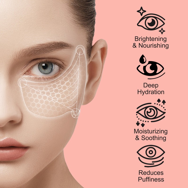 Custom Anti Aging Under Eye Mask Deep Hydration Reduces Puffiness Moisturizing Soothing Pomegranate Eye Patches Collagen