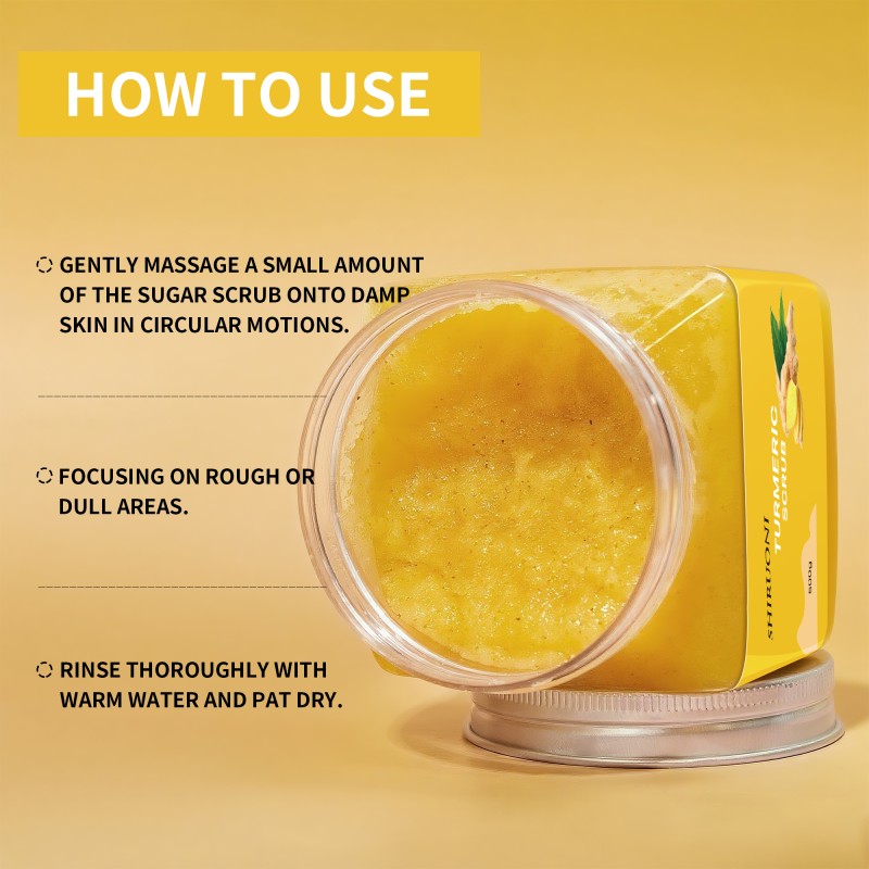 Private Label Turmeric Scrub Turmeric Coconut Oil Gentle Remove Dead Skin Cells Exfoliation Moisturizes Body Turmeric Scrub