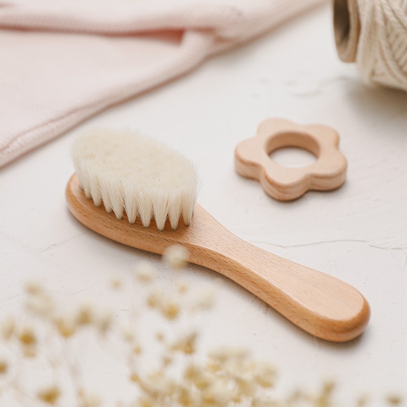 Baby Hairbrush Supplier - Oval Wooden Design