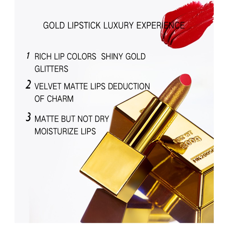 Gold Foil Lipstick Factory - 6 Colors Custom