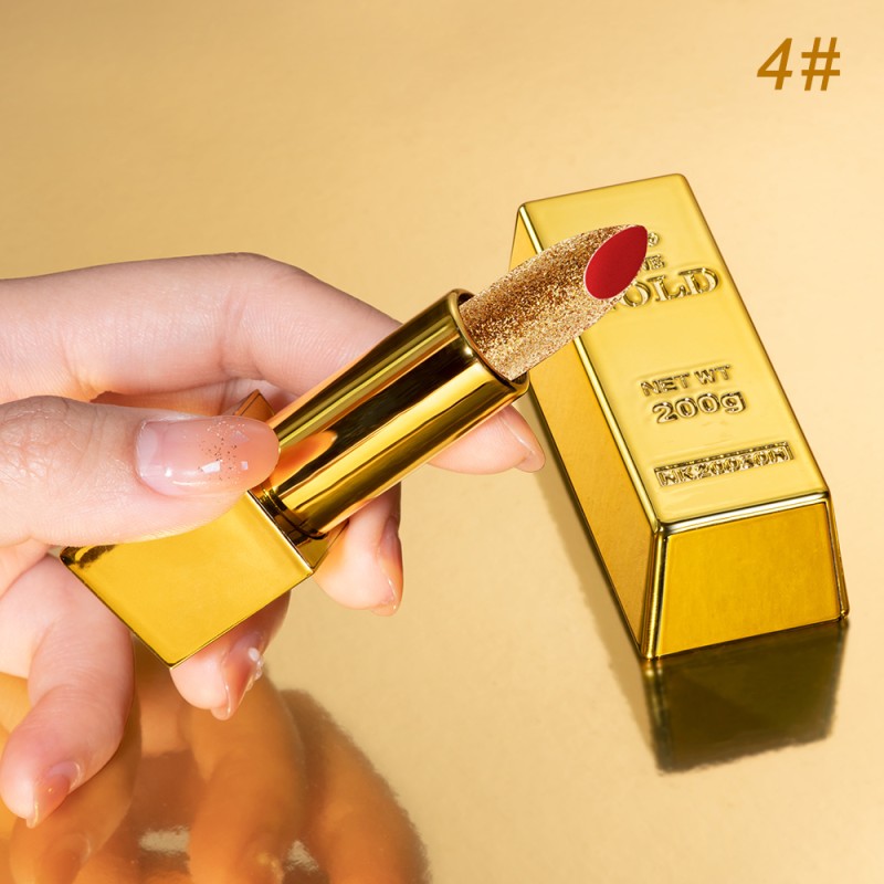 Gold Lipstick Supplier - Shiny Glitter Effect