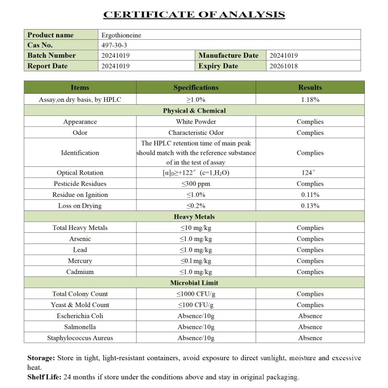 Anti-Aging Powder Manufacturer - 99% Ergothioneine