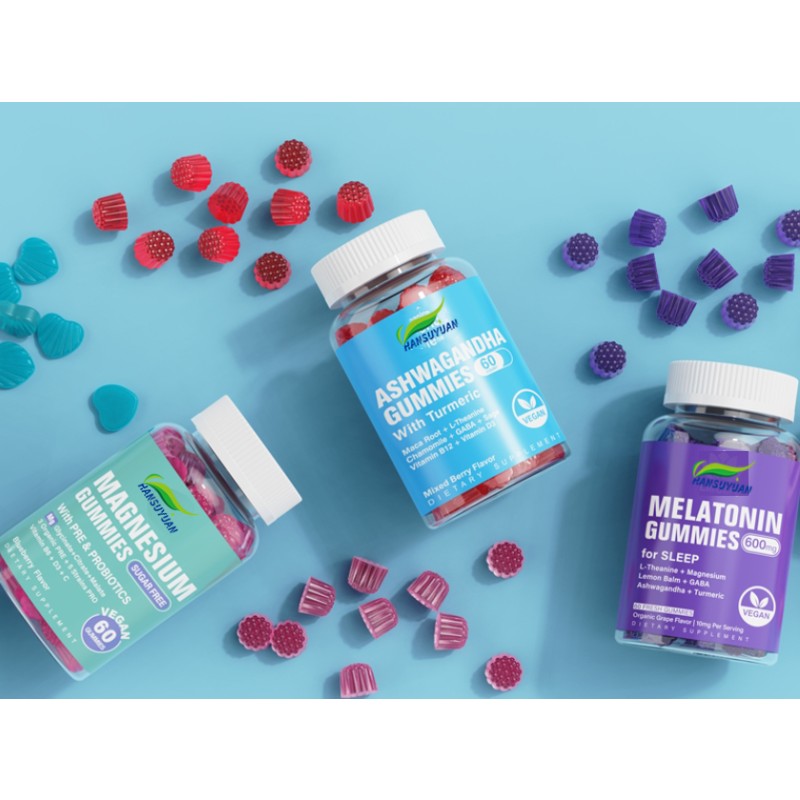 Manufacturer Excludes Pregnant Women Private Brand Ashwagandha Gummies Adult Stress Supplement Herbal Supplements for Building