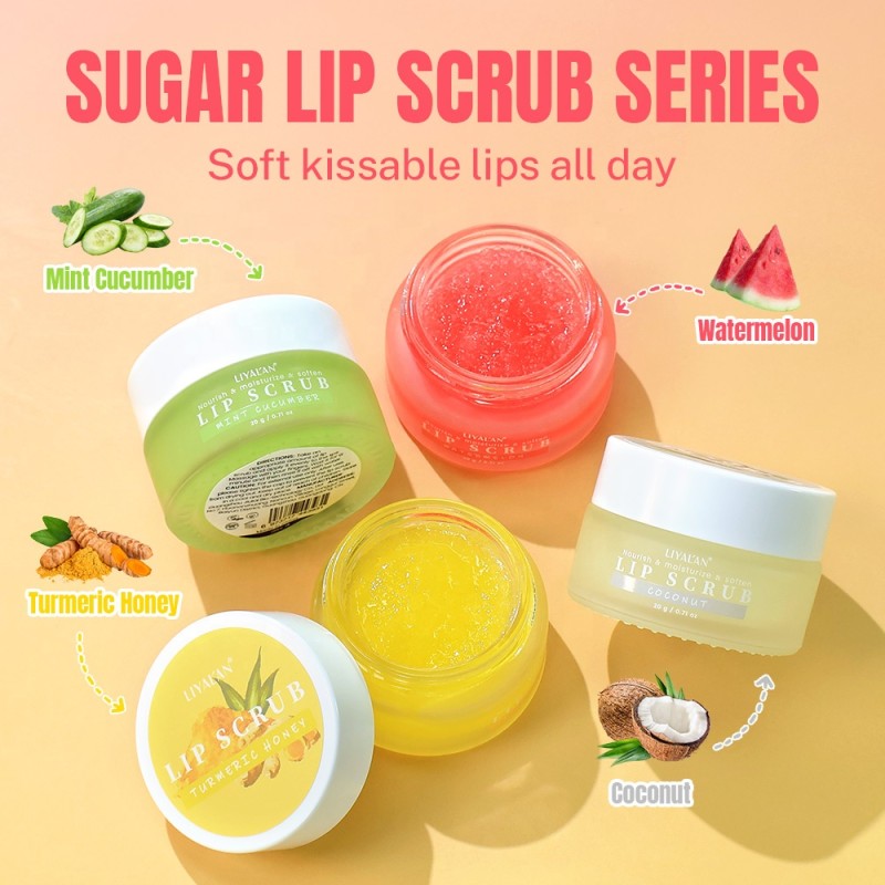 Lip Scrub Manufacturer - Private Label 12pcs/box Vegan Fruit Sugar Scrub