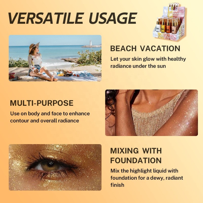 Highlighter Liquid Factory - Wholesale 12pcs/box Face Luminizer Shimmer Oil