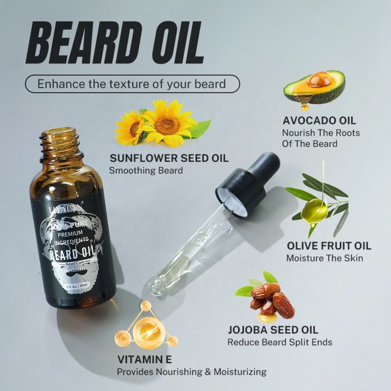 Beard Oil Set Supplier - Custom Private Label Mens Nourishing Volume Balm