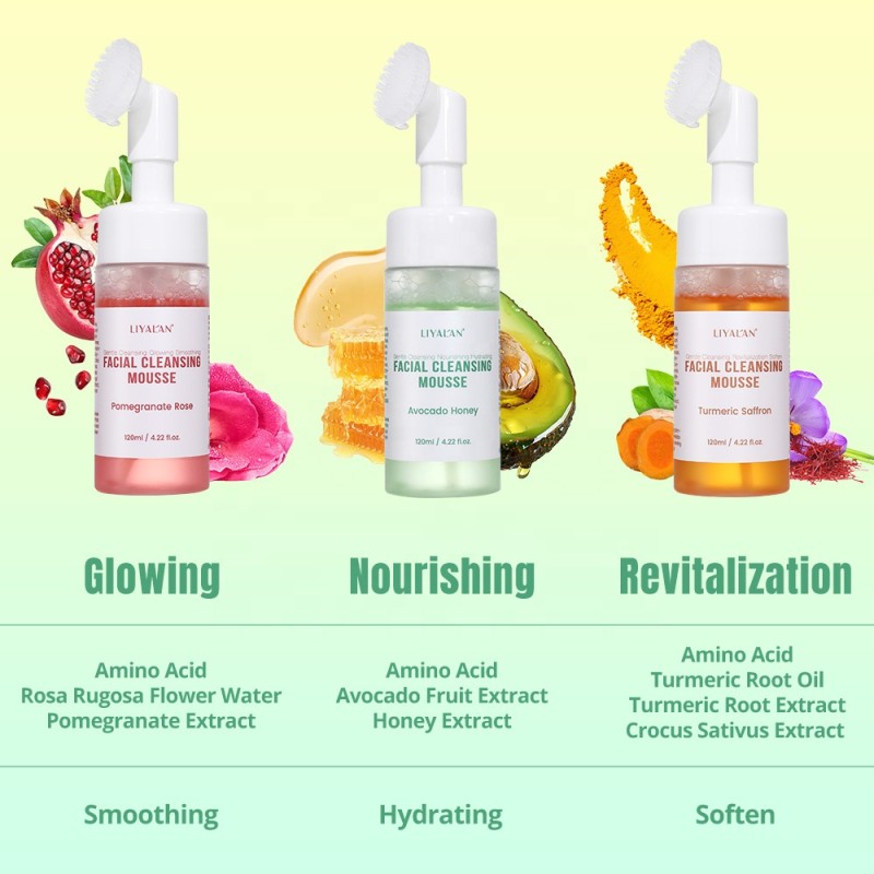 Face Wash Set Factory - Wholesale Amino Acid Mousse Avocado Rose Cleanser