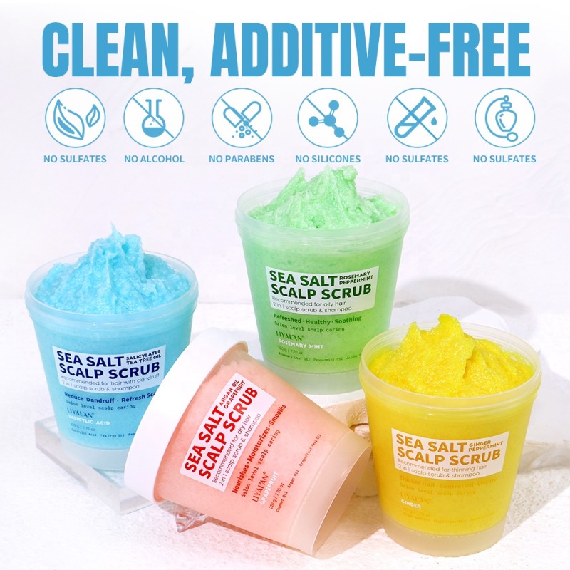 Scalp Scrub Factory - Private Label Sea Salt Ginger Exfoliating Soothing