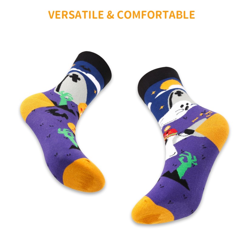 Halloween Socks Supplier - Funny Cotton Crew Pumpkin