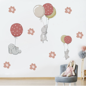 Wall Sticker Factory - Cartoon Elephant Balloon