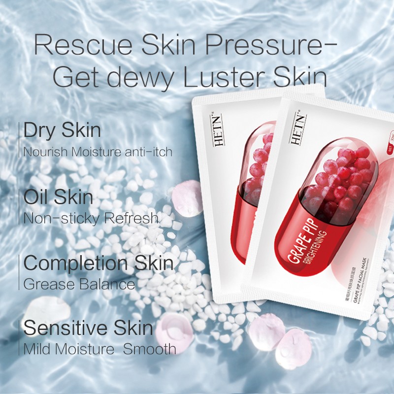 Grape Seed Facial Mask Factory - OEM Private Label Whitening Care