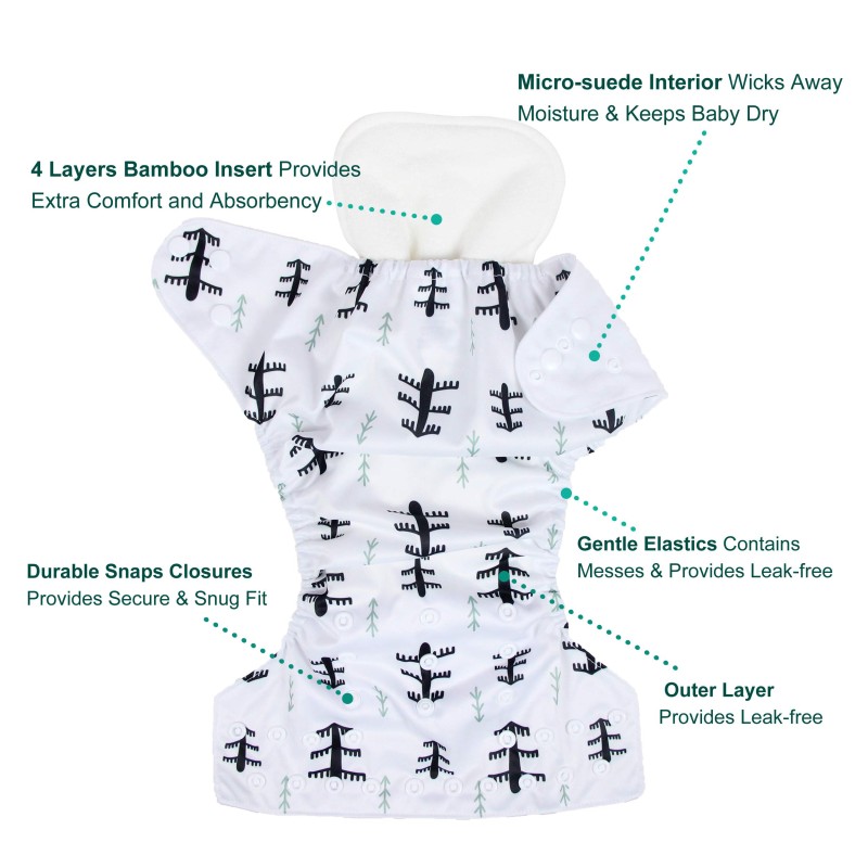 Cloth Diapers Factory - Reusable Washable Pocket 6 Pack