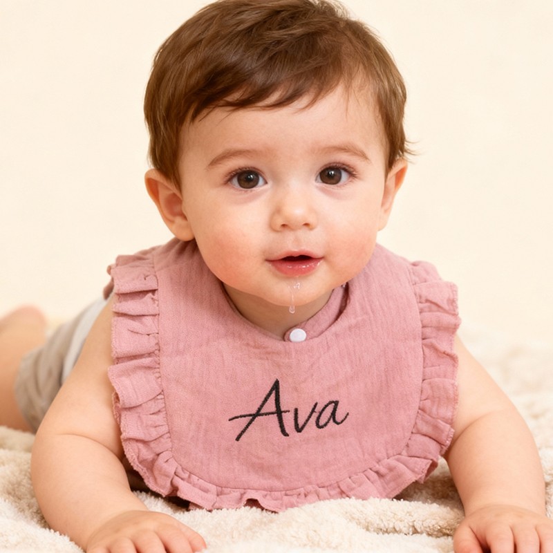 Baby Bib Manufacturer - Custom Name Embroidered Cotton Gauze