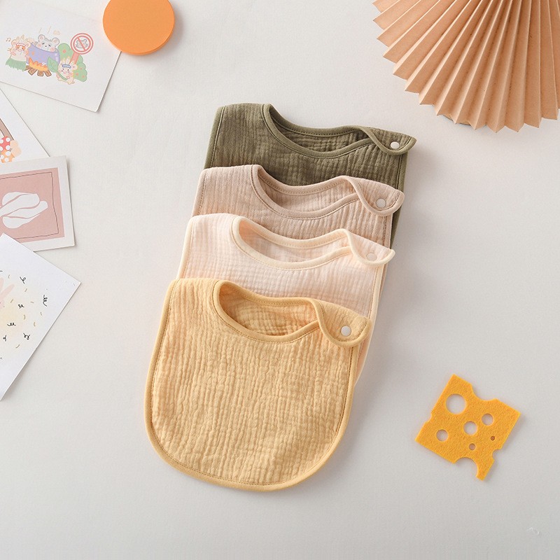 Baby Bib Supplier - 100% Cotton Gauze Button Closure