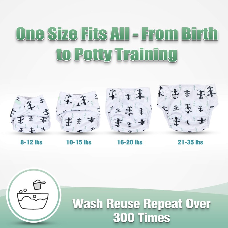 Cloth Diapers Factory - Reusable Washable Pocket 6 Pack