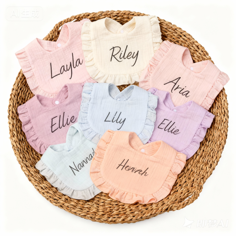 Baby Bib Manufacturer - Custom Name Embroidered Cotton Gauze