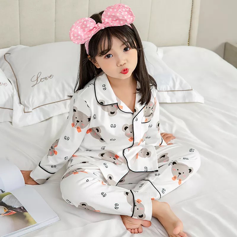Girls Pajamas Manufacturer - Long Sleeve Button