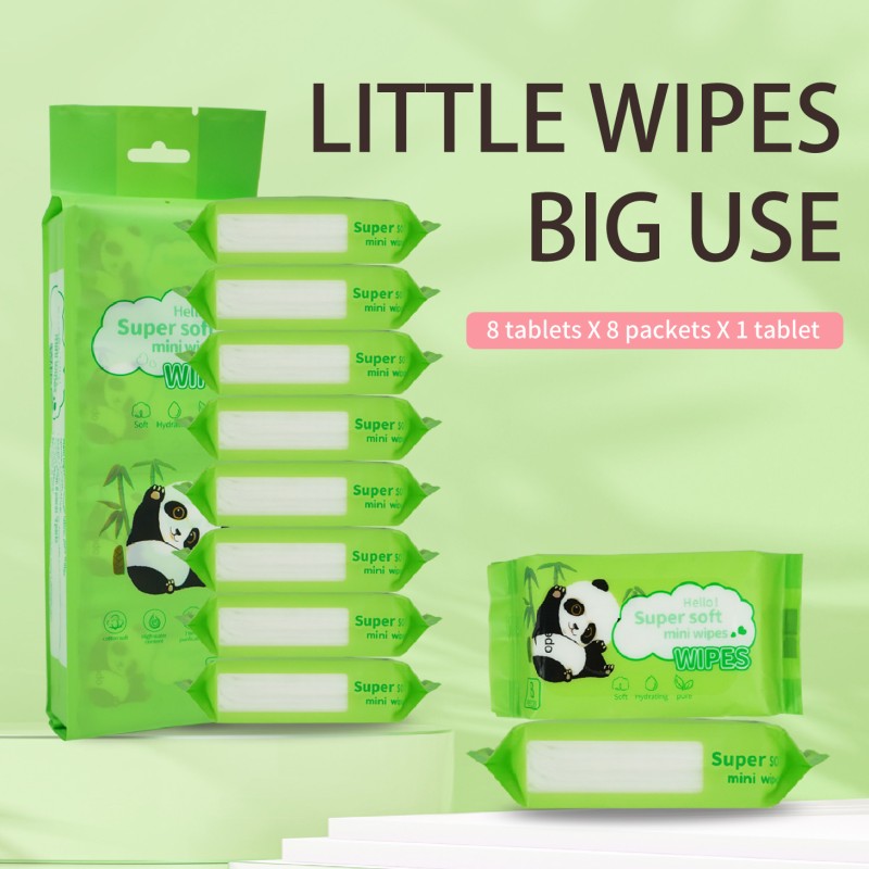 Mini Wipes Supplier - Portable Individual Wrapped 8pcs Pack