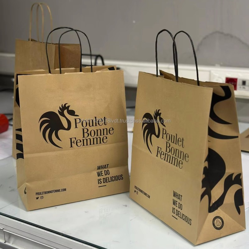Kraft Paper Bags Wholesale - OEM Twisted Handle Food Packaging Bags