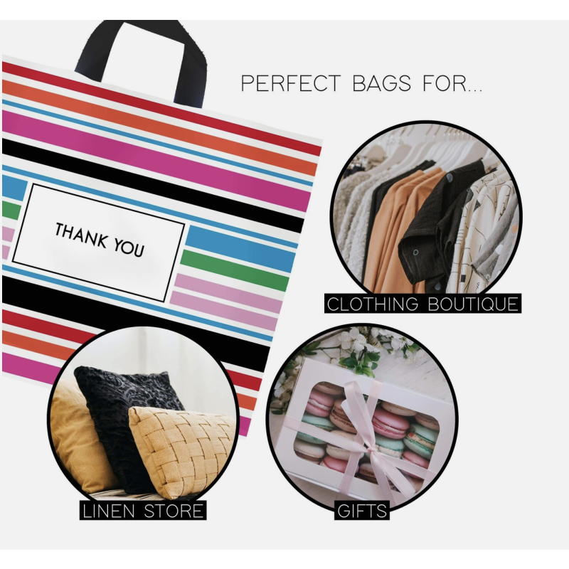 Plastic Shopping Bags Wholesale - OEM Bottom Gusset Flexiloop Bags