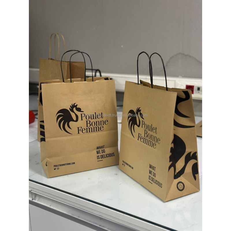 Kraft Paper Bags Manufacturer - Custom Printed Twisted Handle Bags