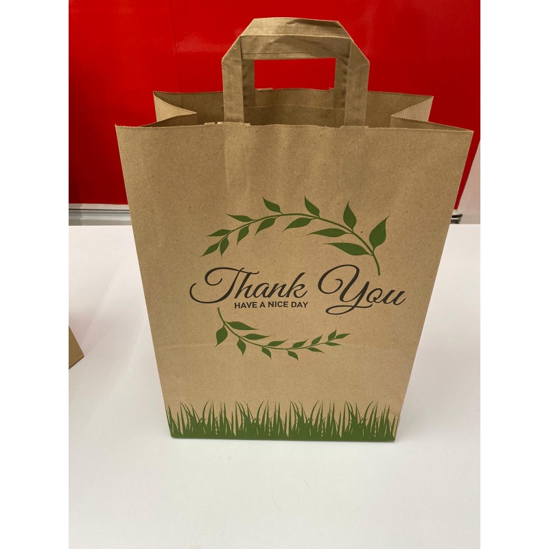 Kraft Paper Bags Manufacturer - Custom Printed Flat Handle Bags
