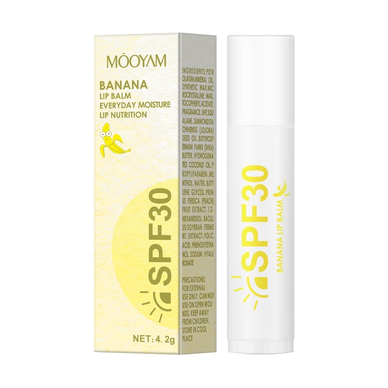 Lip Balm Factory - OEM Banana Vegan Aloe Vera SPF Hydrating