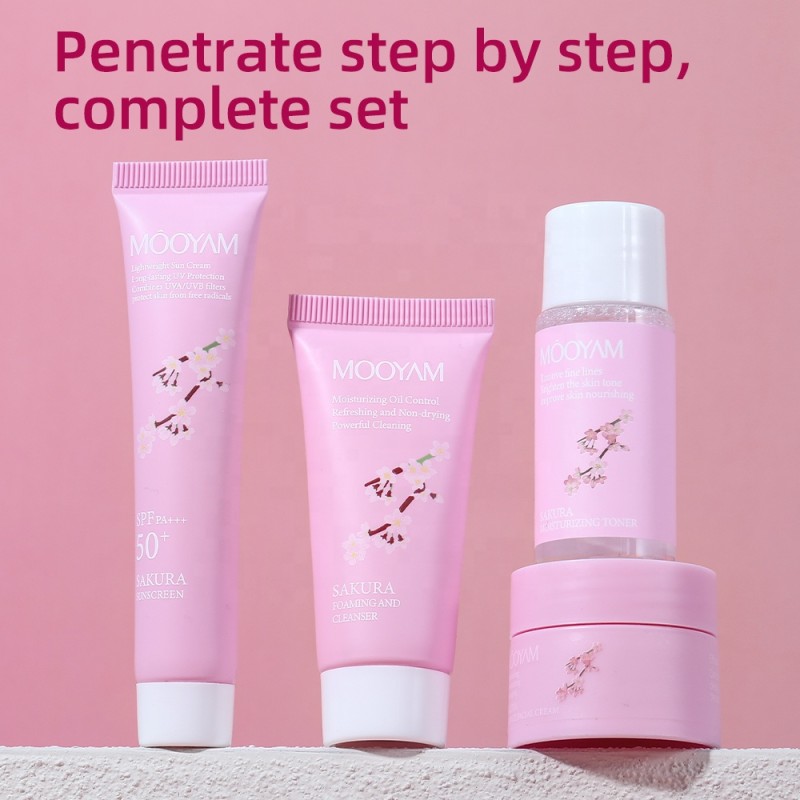 Sakura Set Factory - OEM Cherry Blossom Brightening Travel Kit