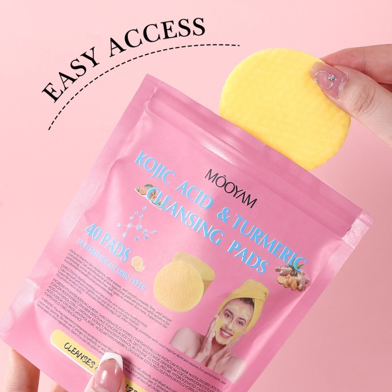 Cleansing Pads Supplier - OEM 40 Pads Kojic Acid Turmeric Facial