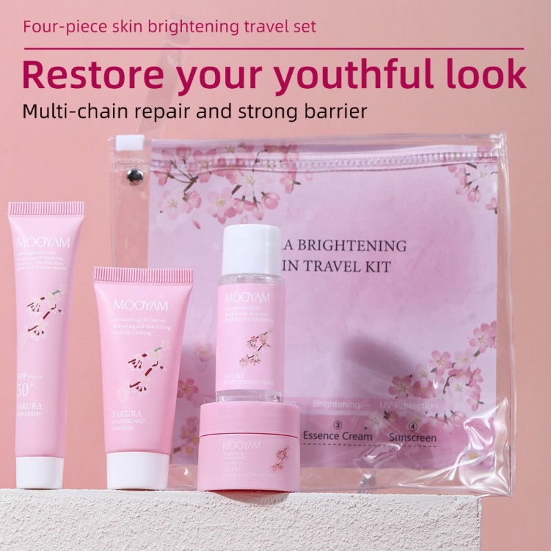 Sakura Set Factory - OEM Cherry Blossom Brightening Travel Kit