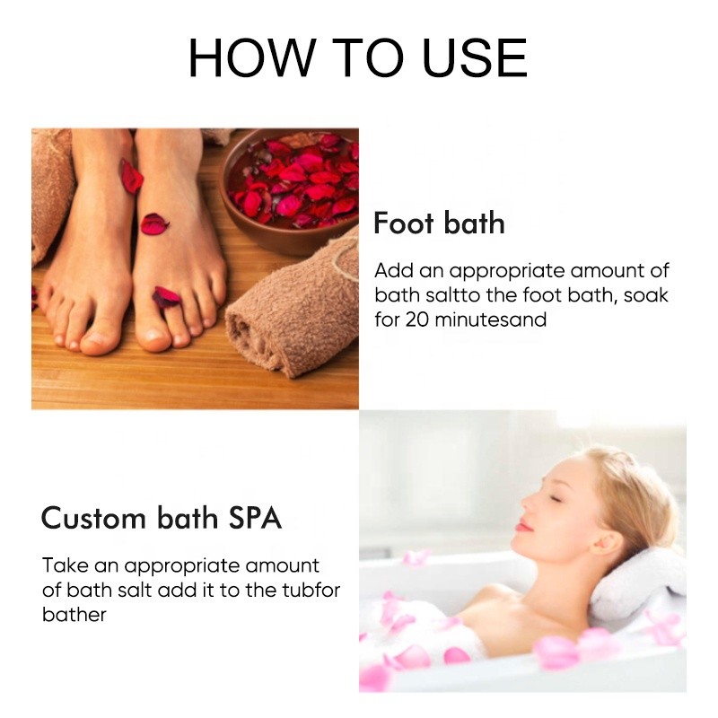 Bath Salt Manufacturer - OEM Rose Petal Himalayan Crystal Soaking