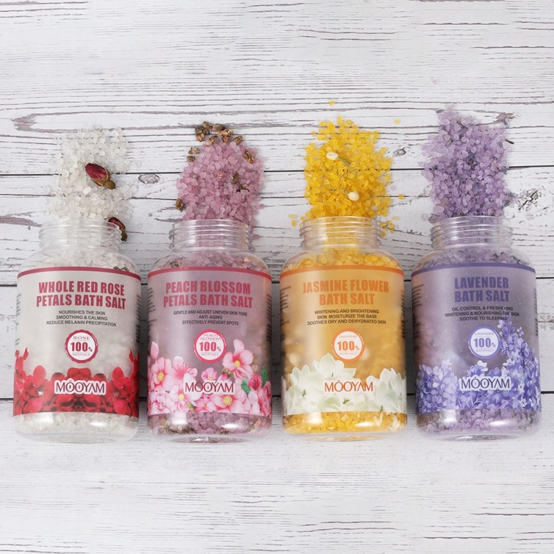 Bath Salt Manufacturer - OEM Rose Petal Himalayan Crystal Soaking