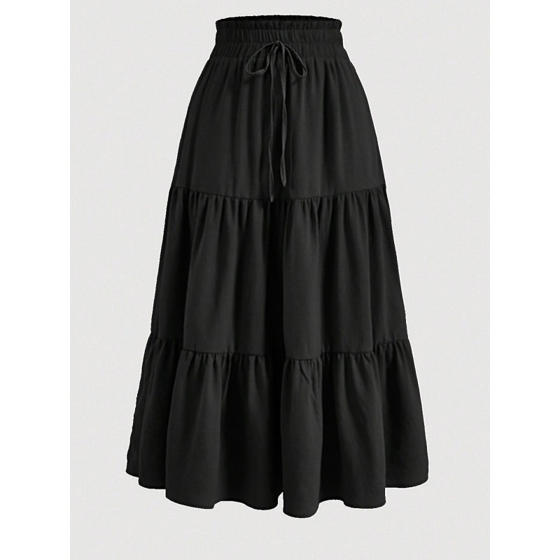 Midi Skirt Manufacturer - Tiered Chiffon Swirl