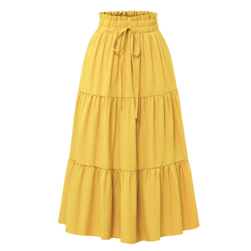 Midi Skirt Manufacturer - Tiered Chiffon Swirl