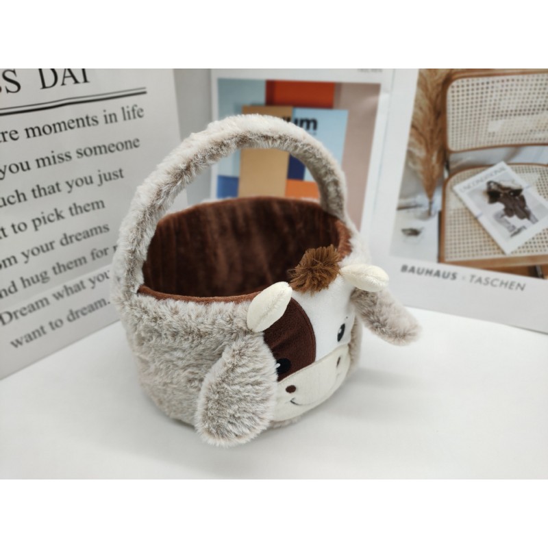 Plush Basket Manufacturer - Cow Toy Easter
