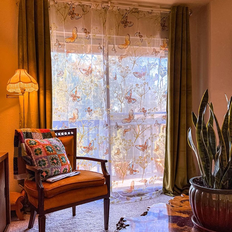 Sheer Curtain Manufacturer - Butterfly Burnout