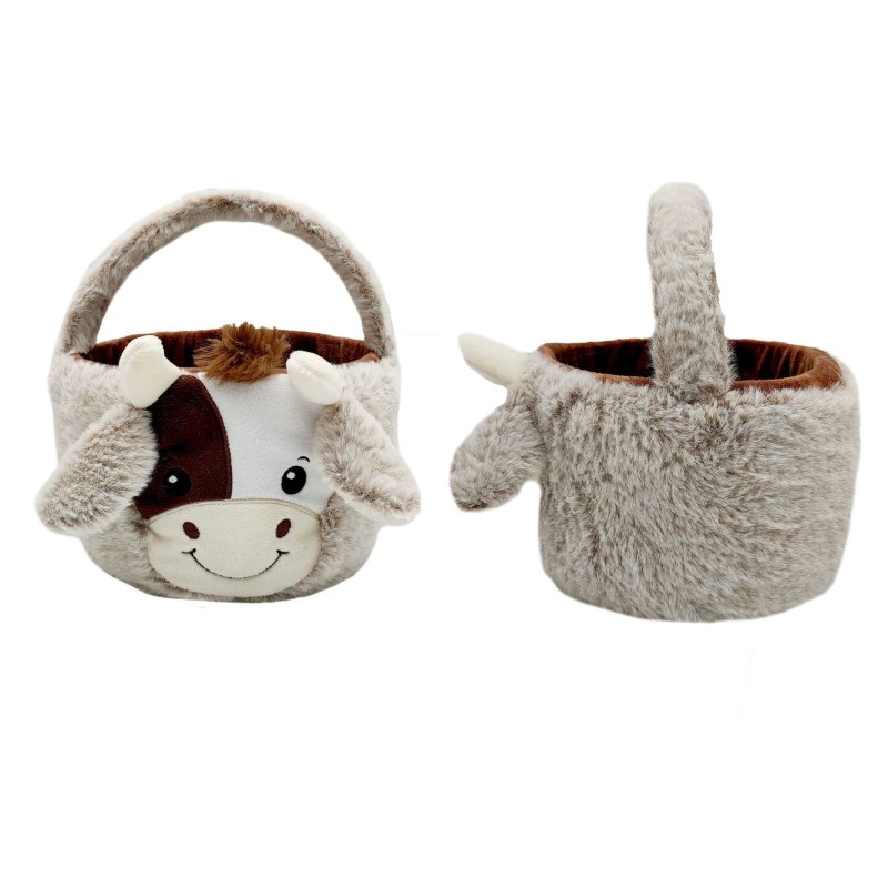 Plush Basket Manufacturer - Cow Toy Easter
