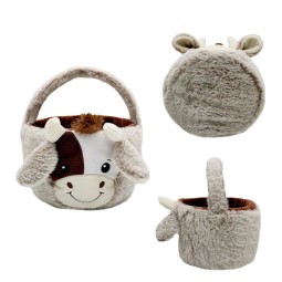 Plush Basket Manufacturer - Cow Toy Easter