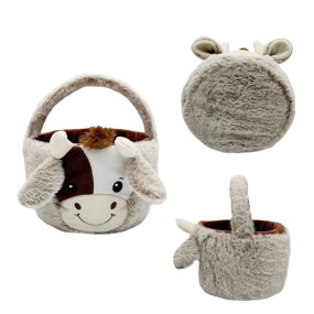 Plush Basket Manufacturer - Cow Toy Easter
