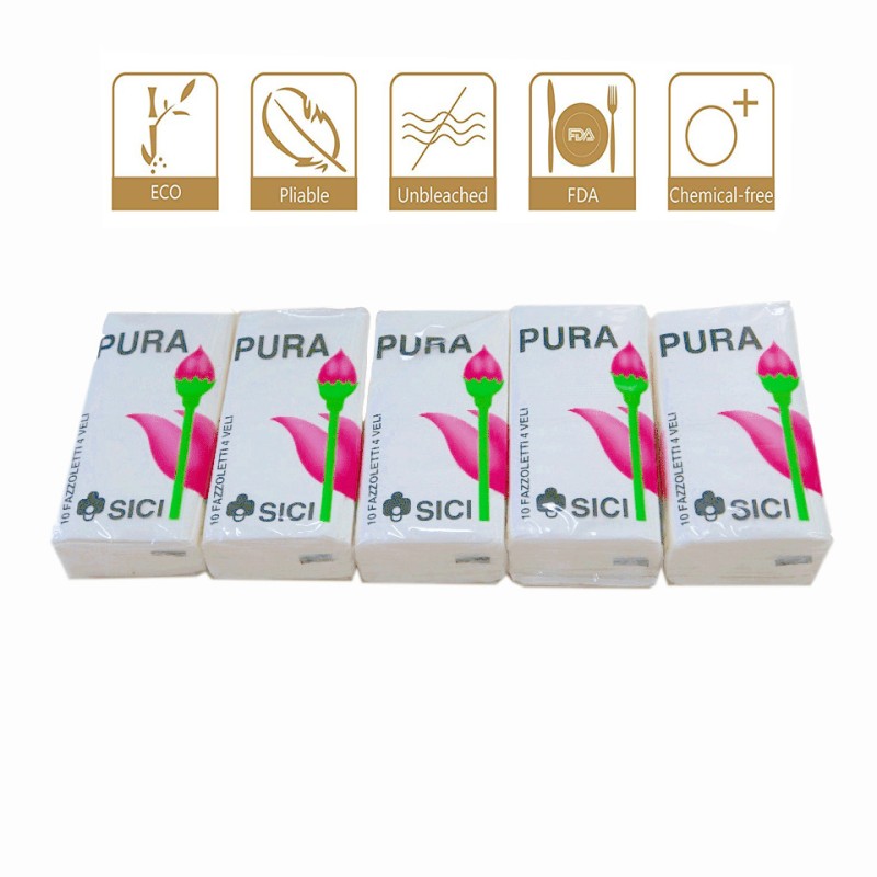 Pocket Tissue Factory - White 3 Ply 10 Tissues Per Pack