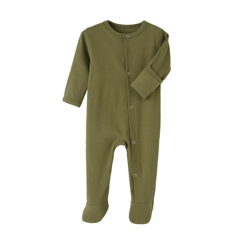 Baby Romper Manufacturer - Long Sleeve Ribbed Cotton