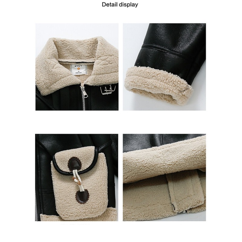 Girls PU Jacket Manufacturer - OEM Thickened Warm Coat