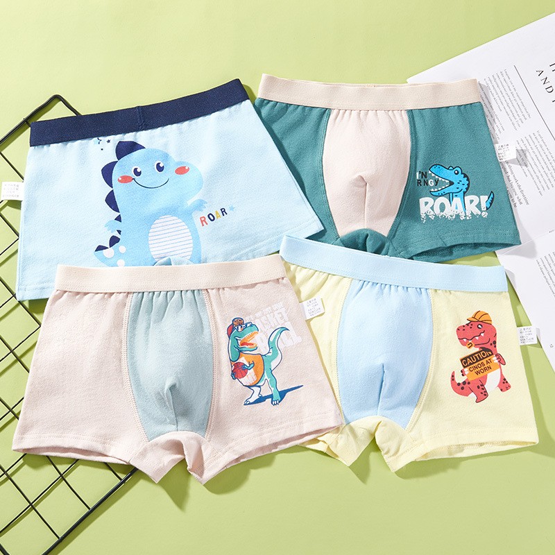 Children Underwear Set Supplier - 4 Piece Cotton Animal Print