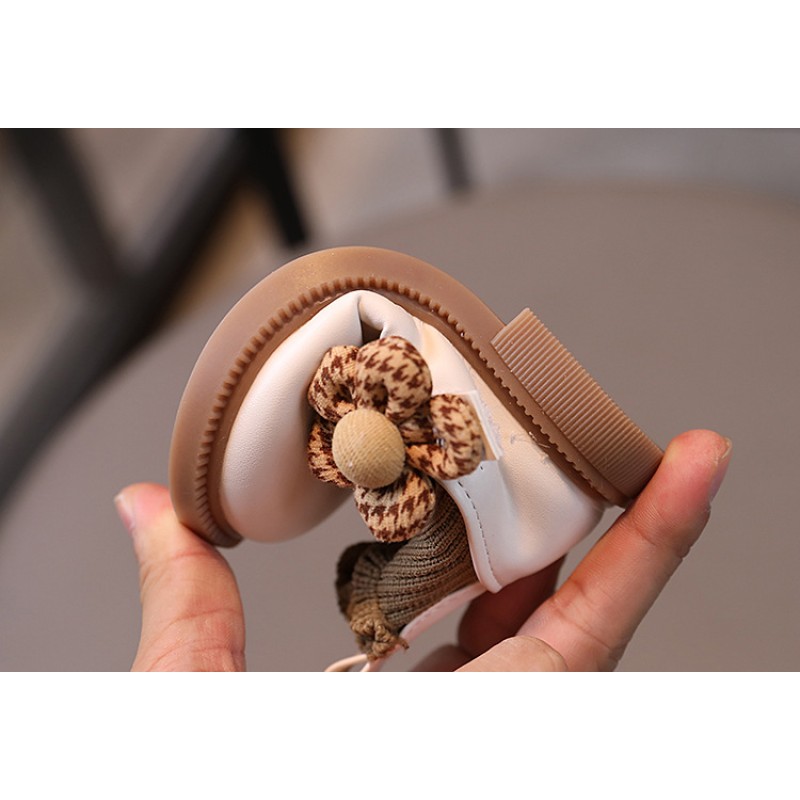 Girls Loafers Factory - White Knitted Lace Ankle