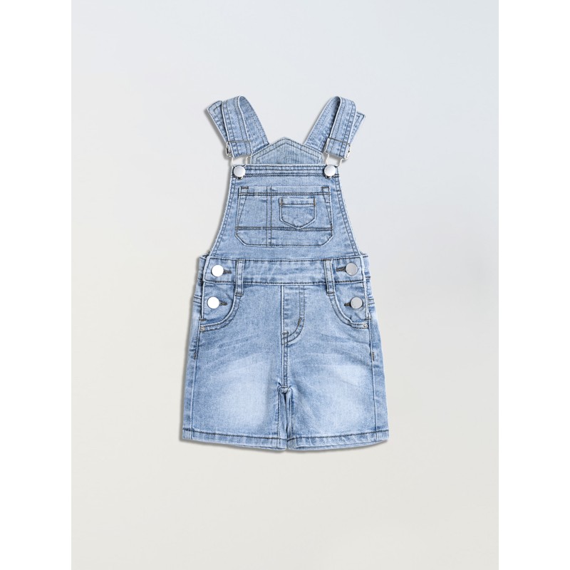 Denim Overalls Supplier - Solid Color Suspender Shorts