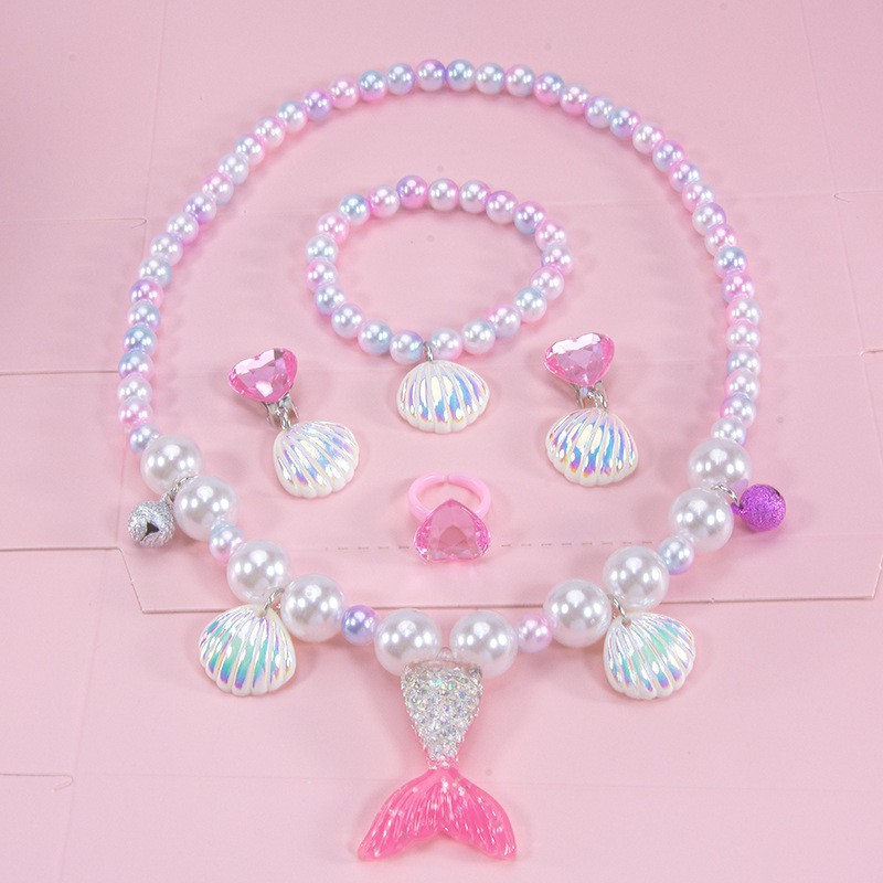 Children Jewelry Set Supplier - Pearl Necklace Bracelet Ring