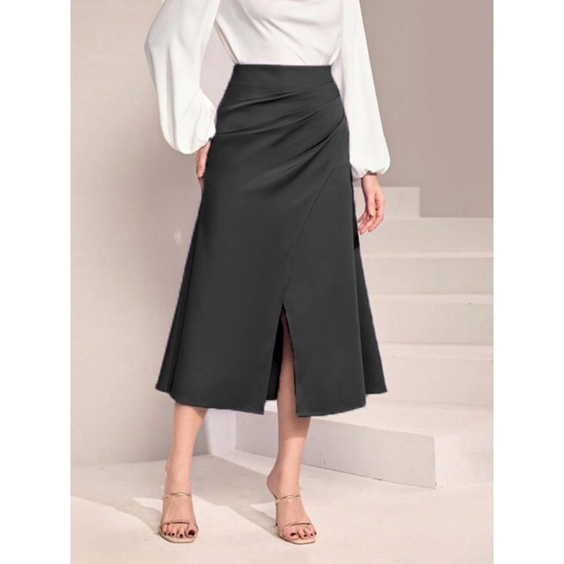 Women Satin Skirt Supplier - 2025 High Waisted Pleated
