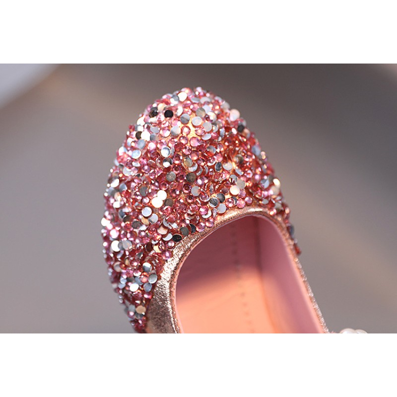 Girls Dance Sandals Supplier - Sequin Upper Medium Heel