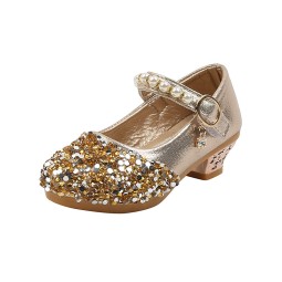 Girls Dance Sandals Supplier - Sequin Upper Medium Heel